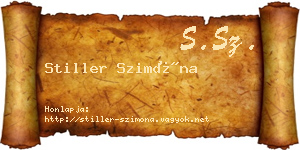Stiller Szimóna névjegykártya